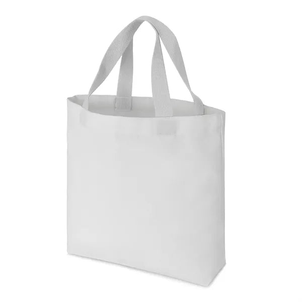 12 oz. Cotton Canvas Tote with White Body & Colorful Handles