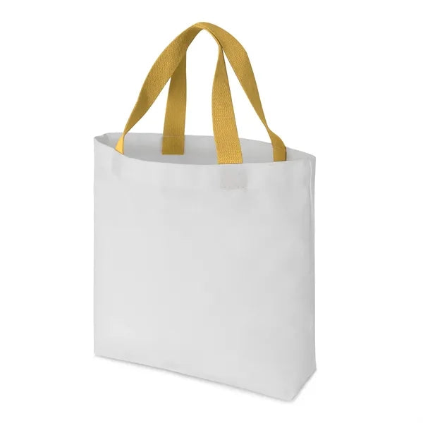 12 oz. Cotton Canvas Tote with White Body & Colorful Handles
