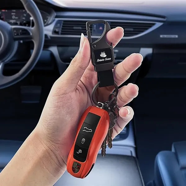 Leather Keychain With Bottle Opener and Carabiner