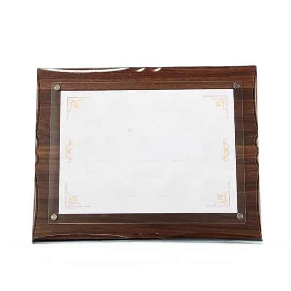 Butterfly-edged wooden certificate frame