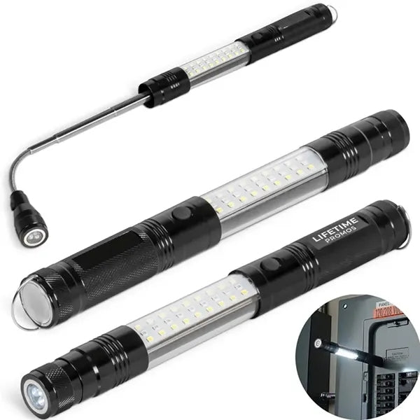 Telescopic Magnetic COB LED Flashlight w/ Sidelight
