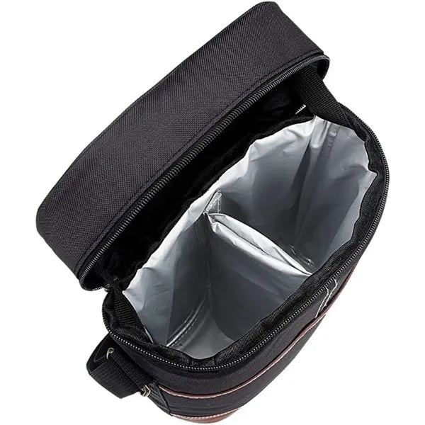 2 Bottle Wine Cooler Bag Zipper Strap Insulated Handbag
