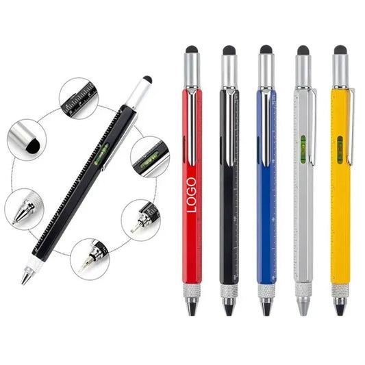 Multifunction 6-in-1 Tool Stylus Twist Pen-Metal
