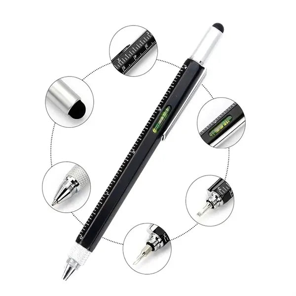 Multifunction 6-in-1 Tool Stylus Twist Pen-Metal