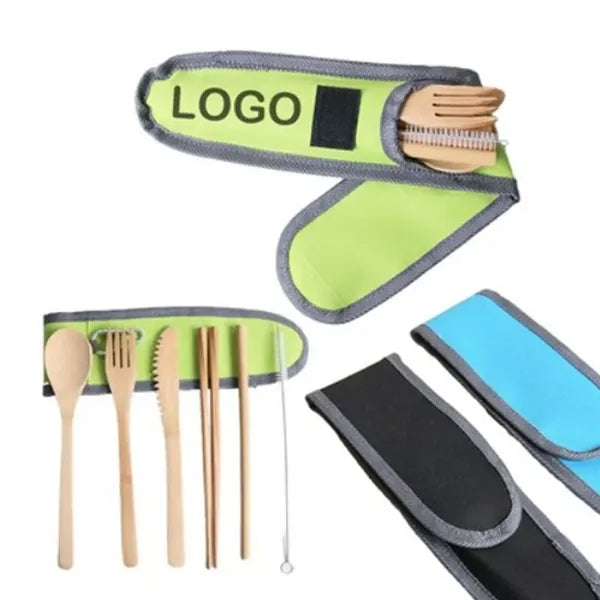 Bamboo Travel Utensil Set with Case