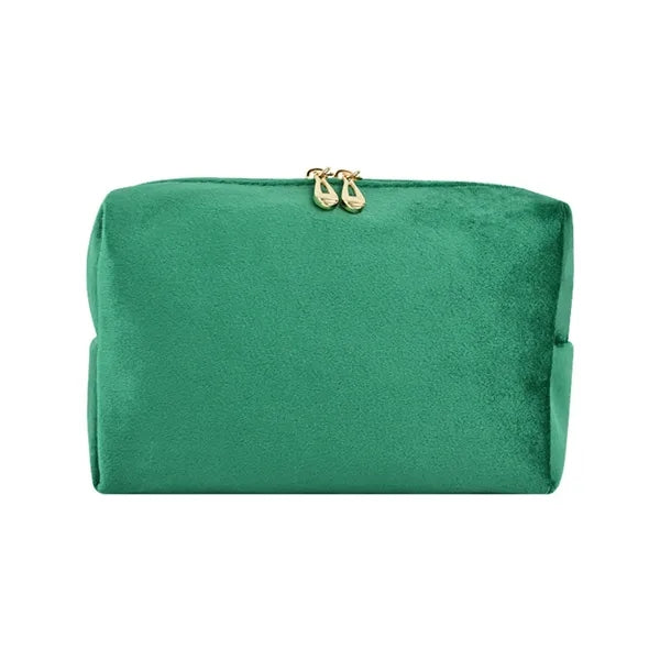 Soft Plush Cosmetic Pouch Zipper Travel Toiletry Bag
