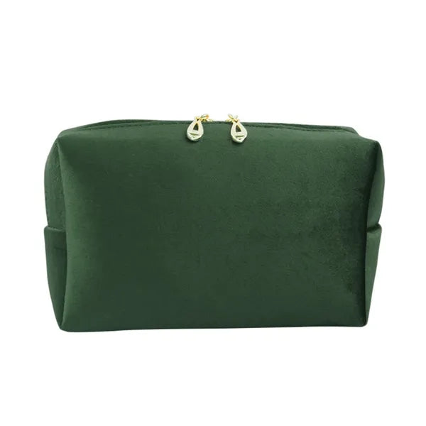 Soft Plush Cosmetic Pouch Zipper Travel Toiletry Bag