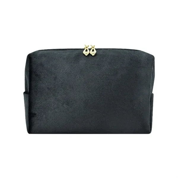 Soft Plush Cosmetic Pouch Zipper Travel Toiletry Bag