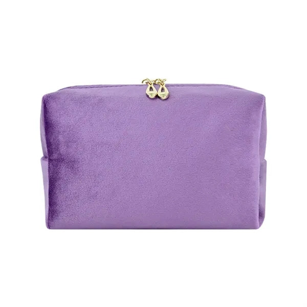 Soft Plush Cosmetic Pouch Zipper Travel Toiletry Bag