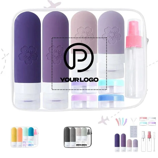 Silicone leakproof dispenser bottles toiletry travel kit
