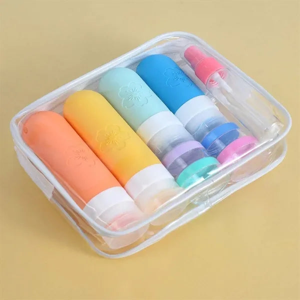 Silicone leakproof dispenser bottles toiletry travel kit
