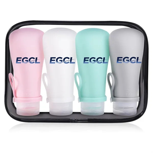 4-pack toiletries travel bottle, 3 oz refillable container