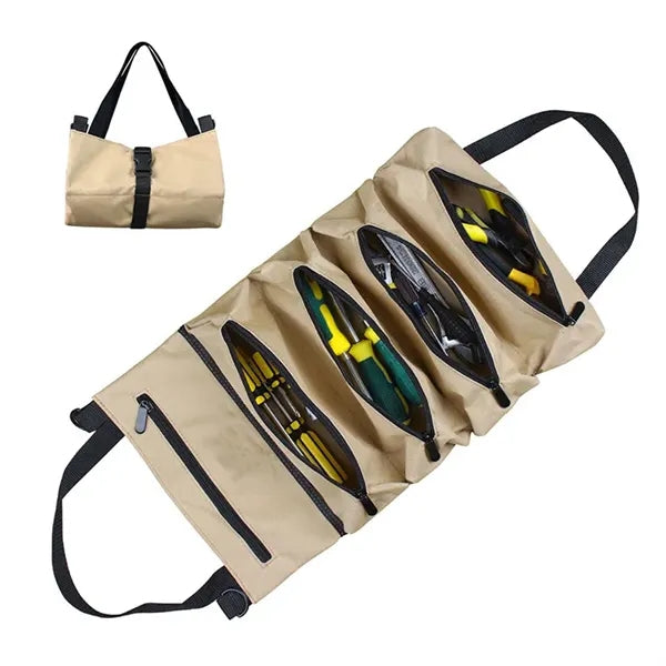 Heavy-Duty Oxford Roll-Up Tool Tote Bag