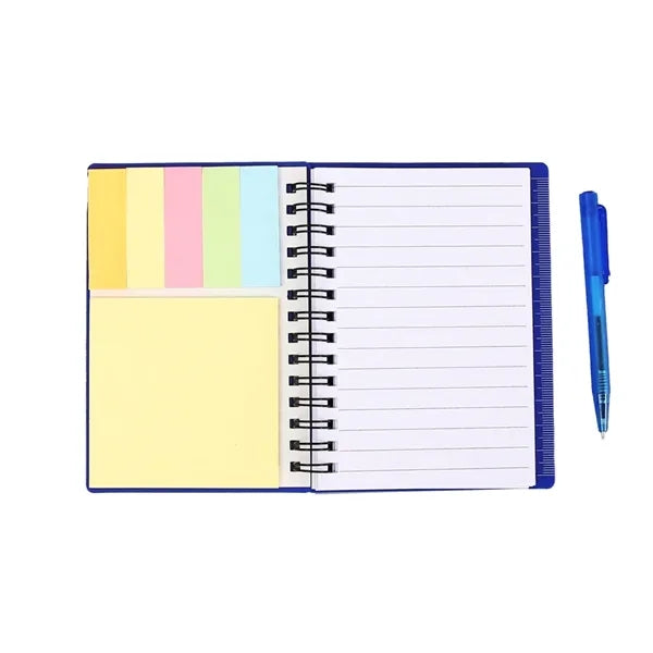 All-In-One Mini Notebook Set with Pen, Sticky Tabs & Ruler