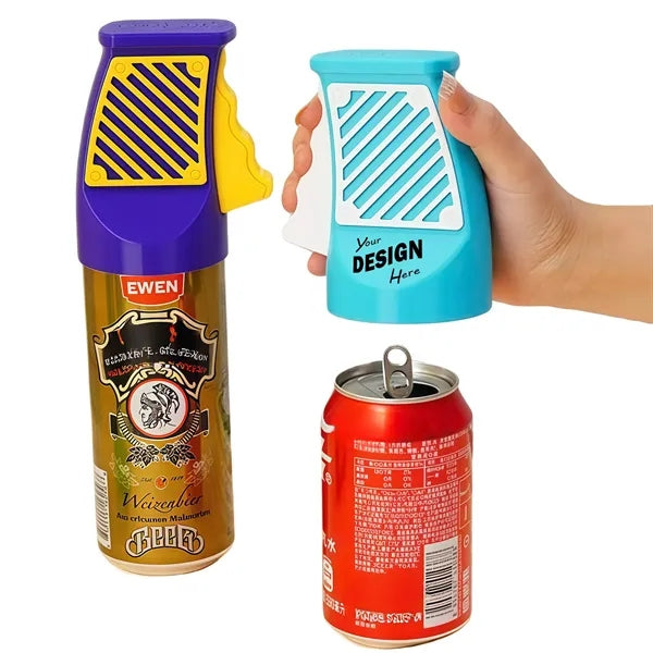 Easy one handed beverage can opener