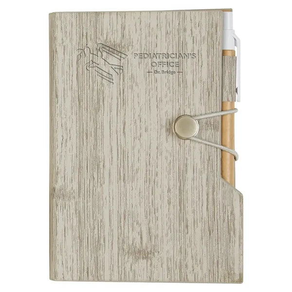 Woodgrain Look Notebook With Sticky Notes And Flags
