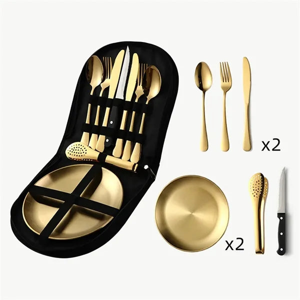 Camping Travel Cutlery Set Stainless Steel Picnic Utensils