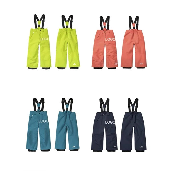 Kids' High-Waisted Suspender Ski Pants