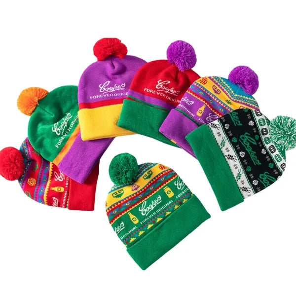 Pom Winter Beanie Warm Knit Hat For Men Women