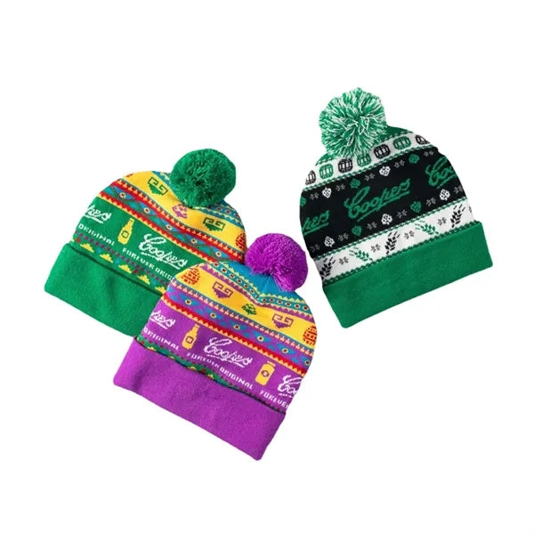 Pom Winter Beanie Warm Knit Hat For Men Women