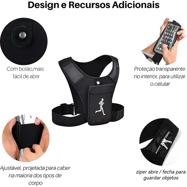 Running Vest Chest Phone Holder