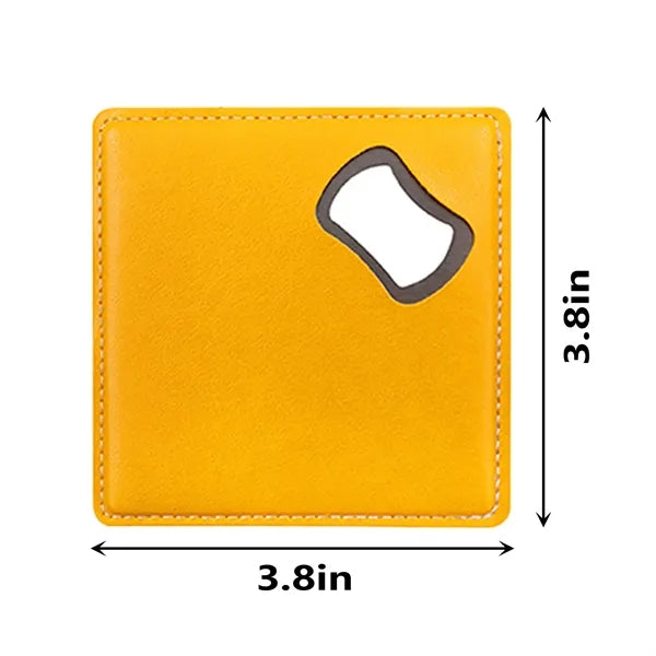 Pu Leather Drink Coaster With Bottle Opener