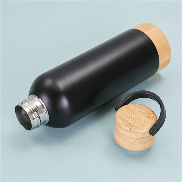17Oz Bamboo Vacuum Insulated Bottle With Carry Handle