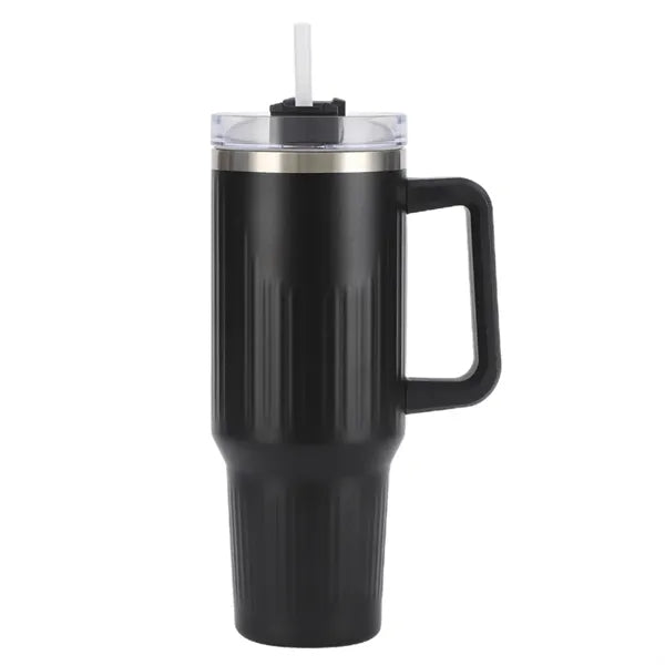 40oz Striped Insulated Tumbler with Handle and Straw Lid