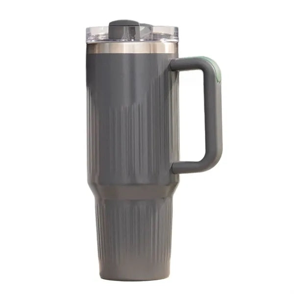 40oz Striped Insulated Tumbler with Handle and Straw Lid