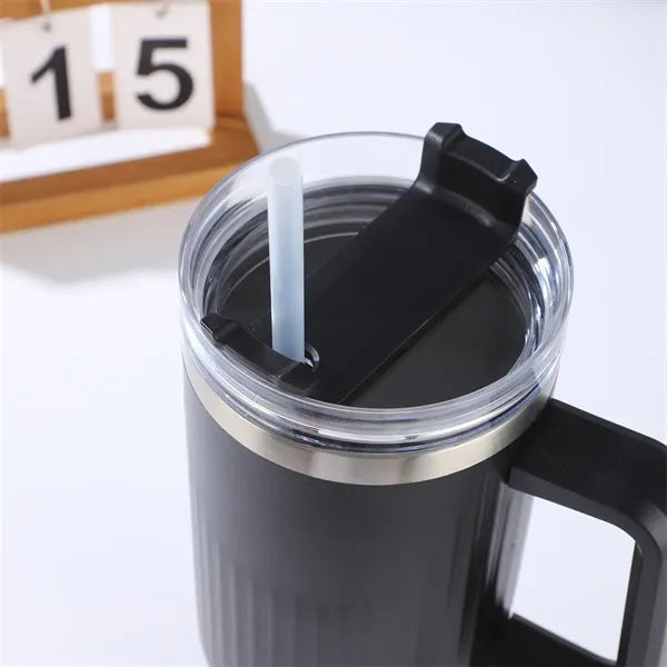 40oz Striped Insulated Tumbler with Handle and Straw Lid