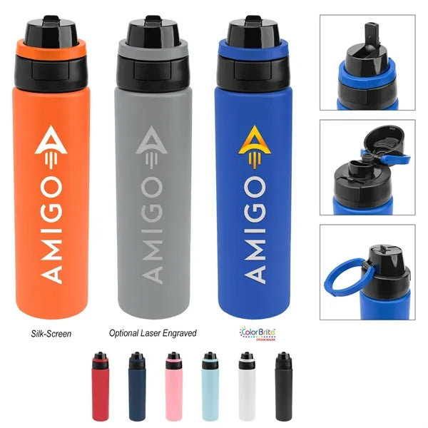 24 Oz. Pop Sip & Chug Recycled Stainless Steel Bottle