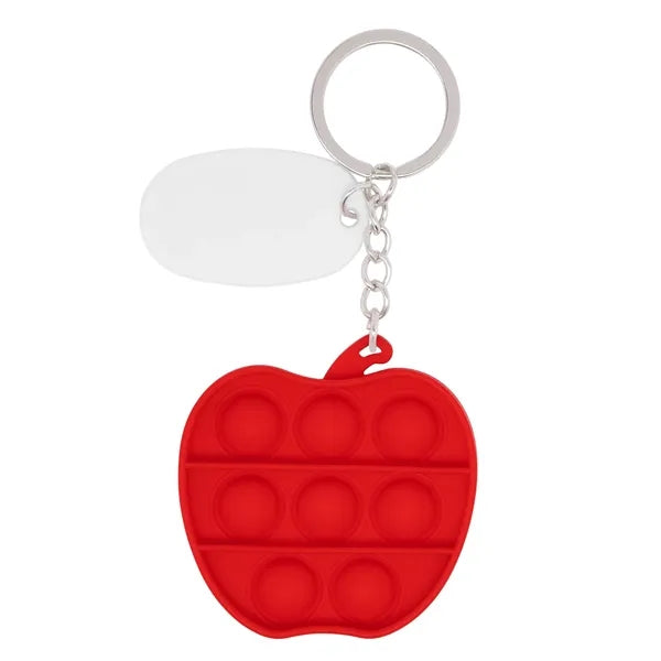 Push Pop Bubble Apple Fidget Sensory Keychain