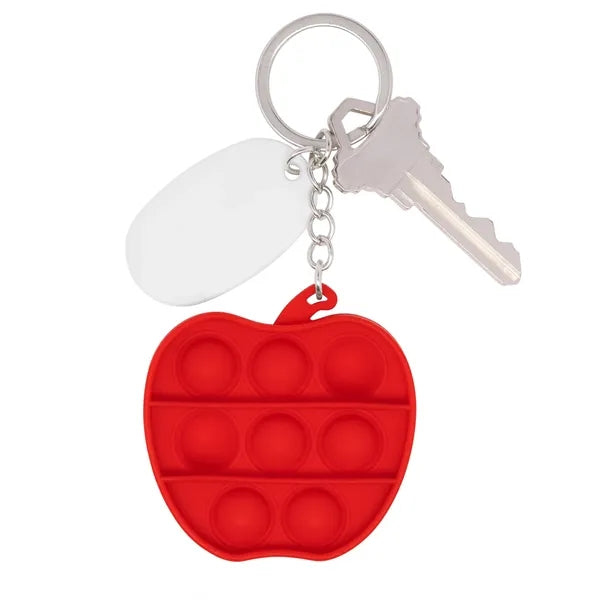Push Pop Bubble Apple Fidget Sensory Keychain
