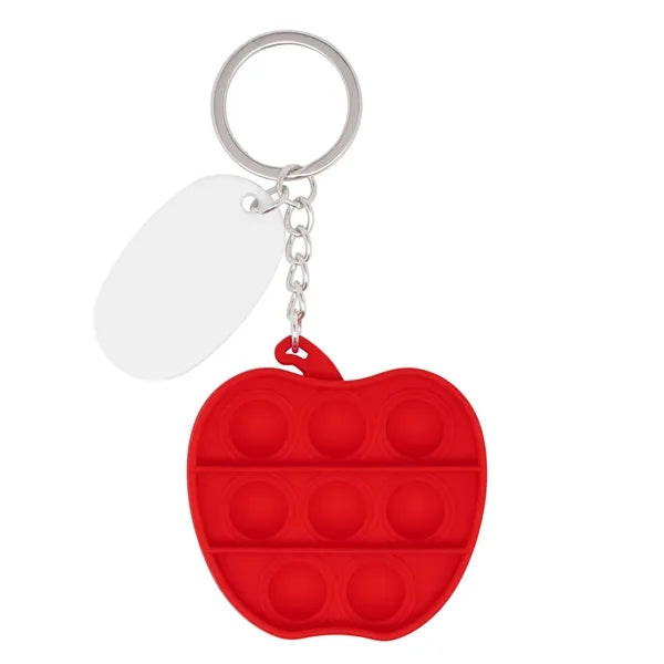 Push Pop Bubble Apple Fidget Sensory Keychain