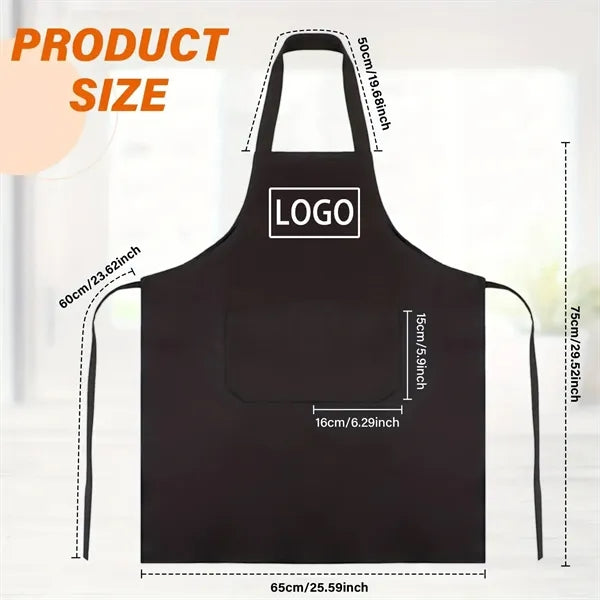 Logo Black Nylon Apron with Pockets