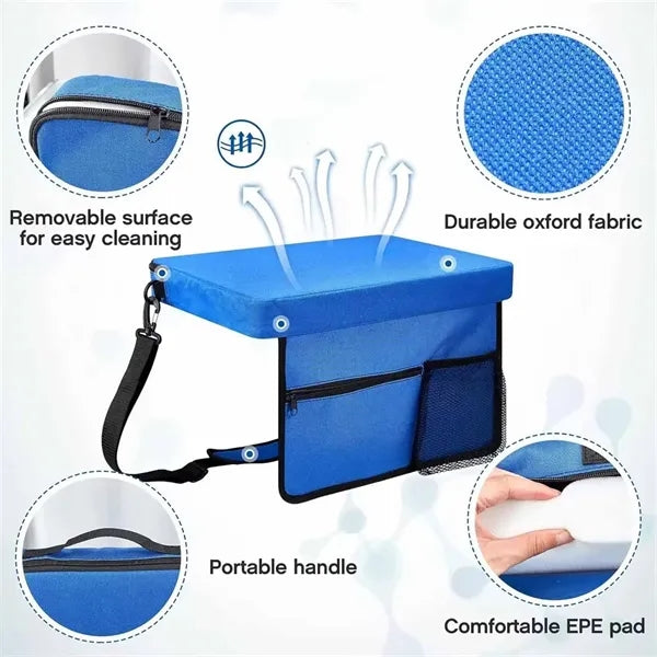 Outdoor seat with backrest and retractable thick cushion