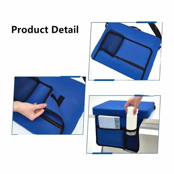 Outdoor seat with backrest and retractable thick cushion