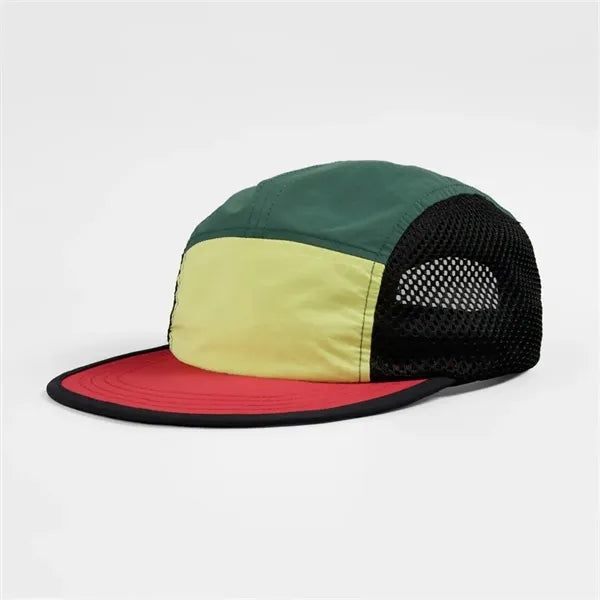 Blank Water Repellent 5 Panel Nylon Mesh Camper Hat