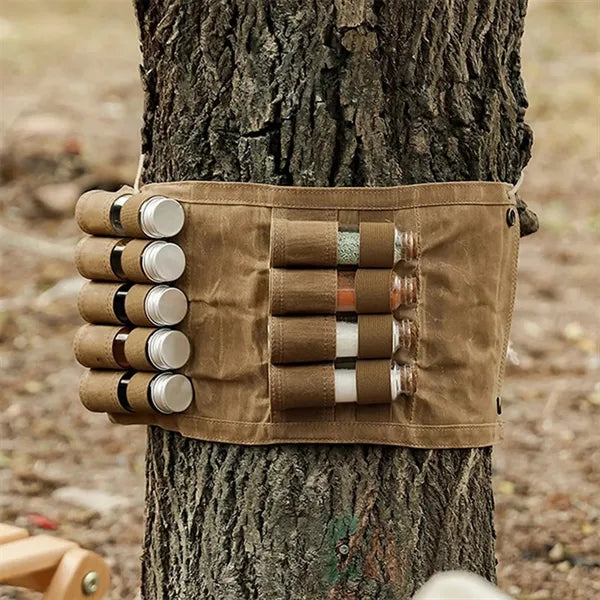 Canvas Spice Bag Seasoning Organizer Outdoor Cooks