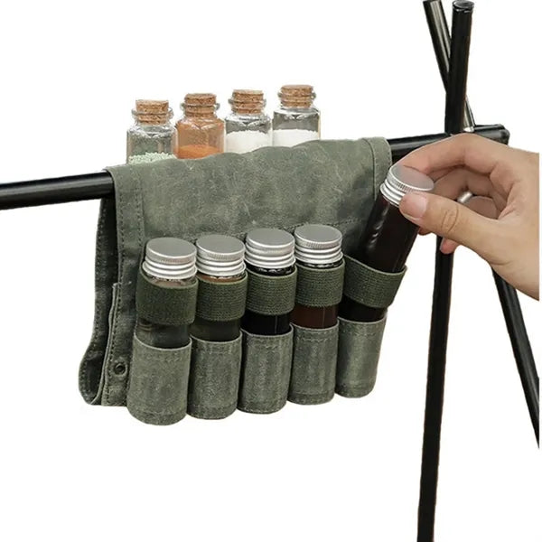 Canvas Spice Bag Seasoning Organizer Outdoor Cooks