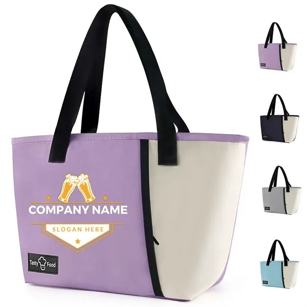 8-Can Color-Block Insulated Lunch Tote Cooler