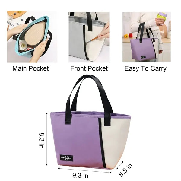 8-Can Color-Block Insulated Lunch Tote Cooler