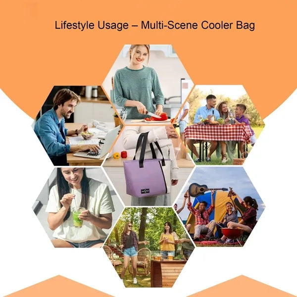 8-Can Color-Block Insulated Lunch Tote Cooler