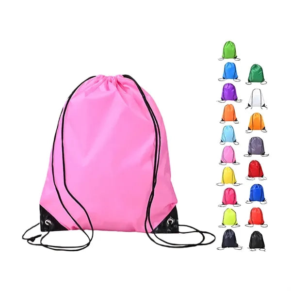 Polyester Drawstring Backpack Reinforced Corner Adjustable