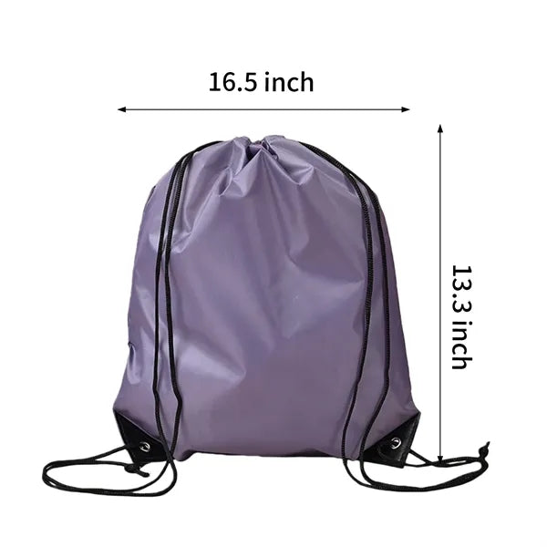 Polyester Drawstring Backpack Reinforced Corner Adjustable