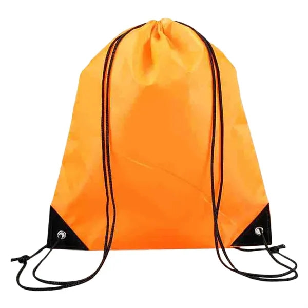 Polyester Drawstring Backpack Reinforced Corner Adjustable