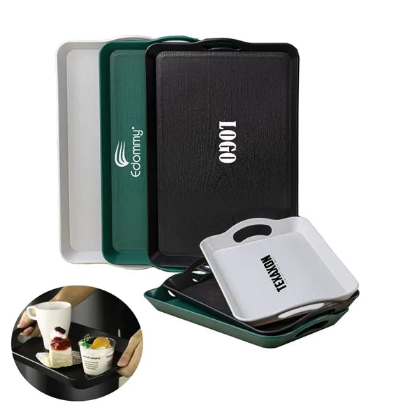 PP Imitation Wood Grain Portable Fast Food Tray