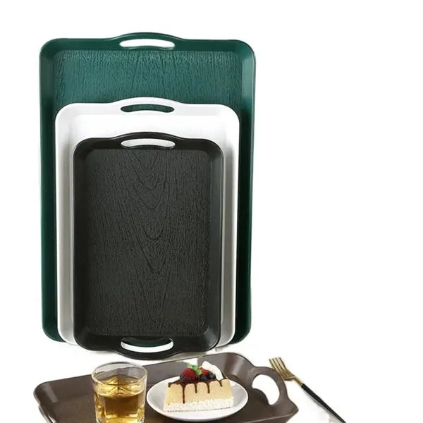 PP Imitation Wood Grain Portable Fast Food Tray