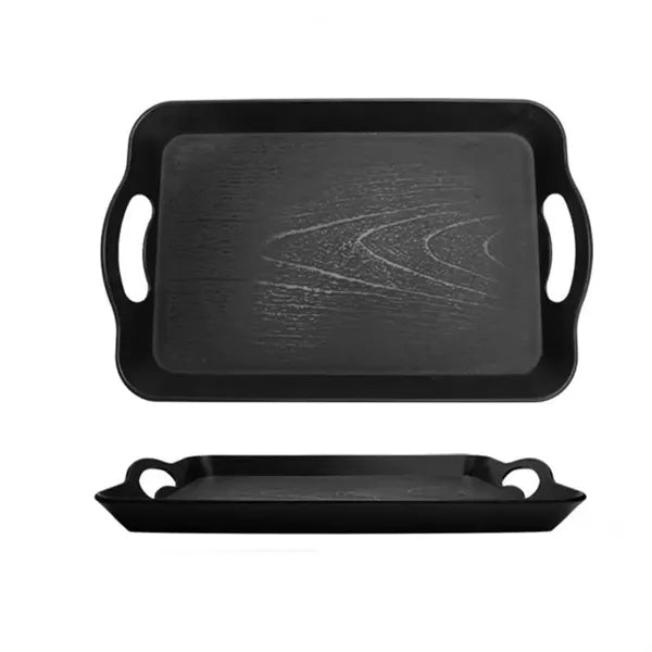 PP Imitation Wood Grain Portable Fast Food Tray
