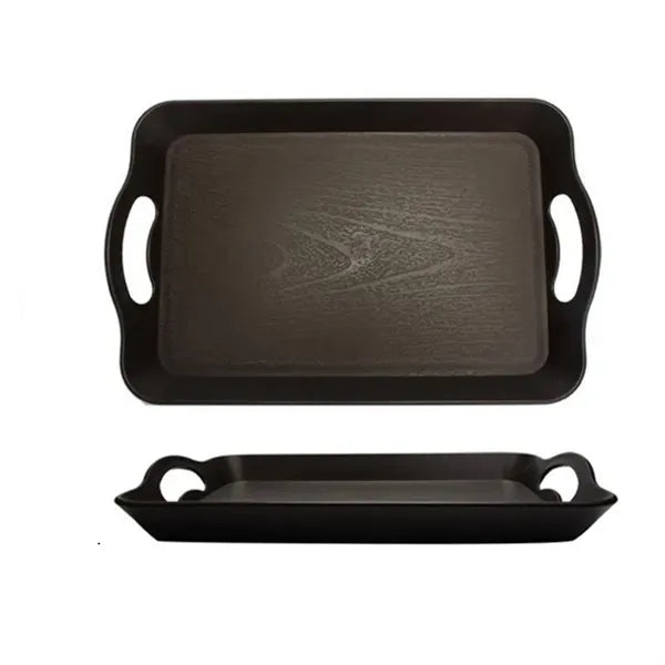 PP Imitation Wood Grain Portable Fast Food Tray